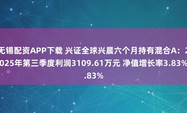 无锡配资APP下载 兴证全球兴晨六个月持有混合A：2025年第三季度利润3109.61万元 净值增长率3.83%