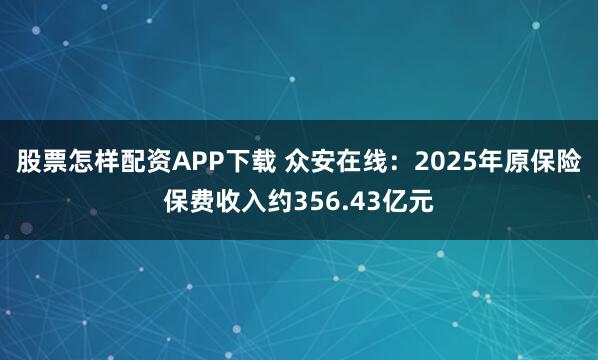 股票怎样配资APP下载 众安在线：2025年原保险保费收入约356.43亿元